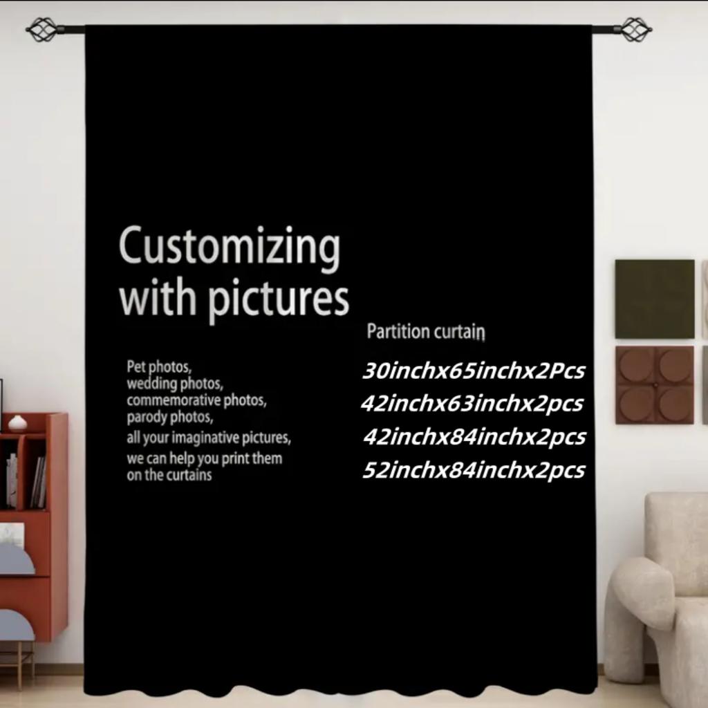 2 pezzi - personalizzato - tenda stampata - materiale poliestere - per camera da letto soggiorno studio tenda anti-privacy