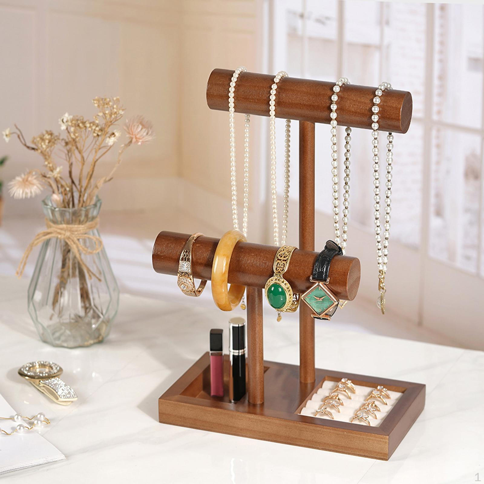 

Подставка для браслетов Деревянная стойка для хранения серег Декоративная Элегантная Универсальная Подставка для ожерелий