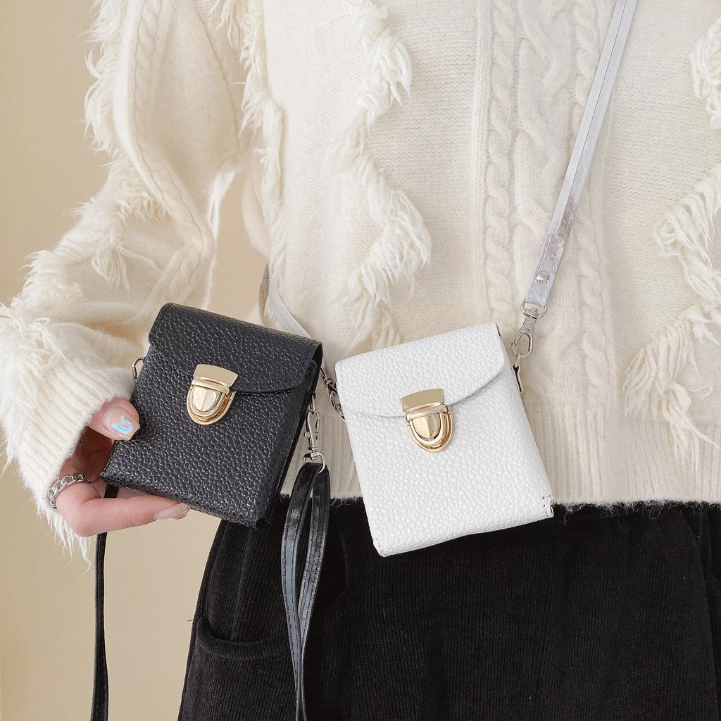 2 In 1 Crossbody Bag Phone Case for Samsung Galaxy Z Flip 5 3 4 Flip3 Flip4 Flip5 5G Case Shoulder Pouch Strap Leather Cover