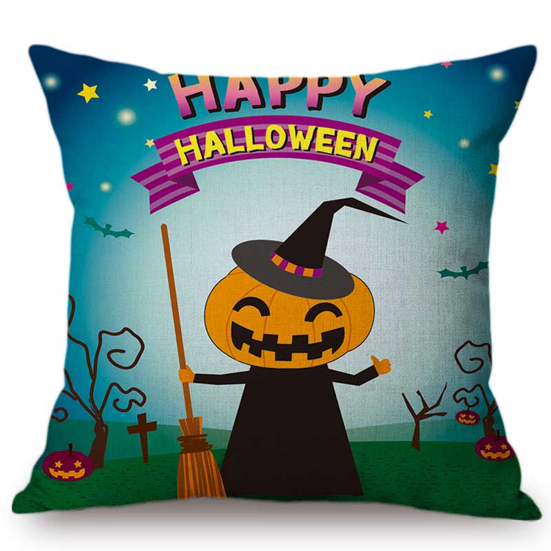 Halloween Decoration Pillow Case Happy Halloween Cartoon Vampire Pumpkin Party Celebration Decorative Sofa Cushion Covers