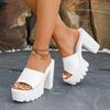 Ciabatte da Donna con Zeppa e Plateau 2025: Sandali Moda Taglie Forti da Esterno con Suola Spessa per Estate/Autunno.