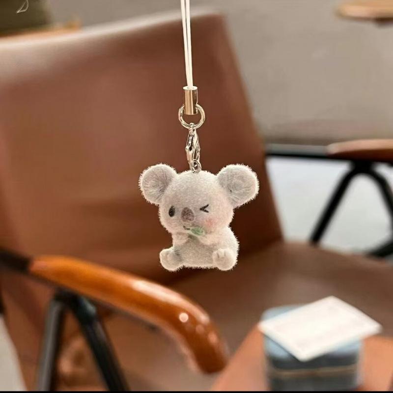 Niedlicher 3D Plüsch Harz Halskettenanhänger Mini Puppe Handy Anhänger DIY Schmuckzubehör