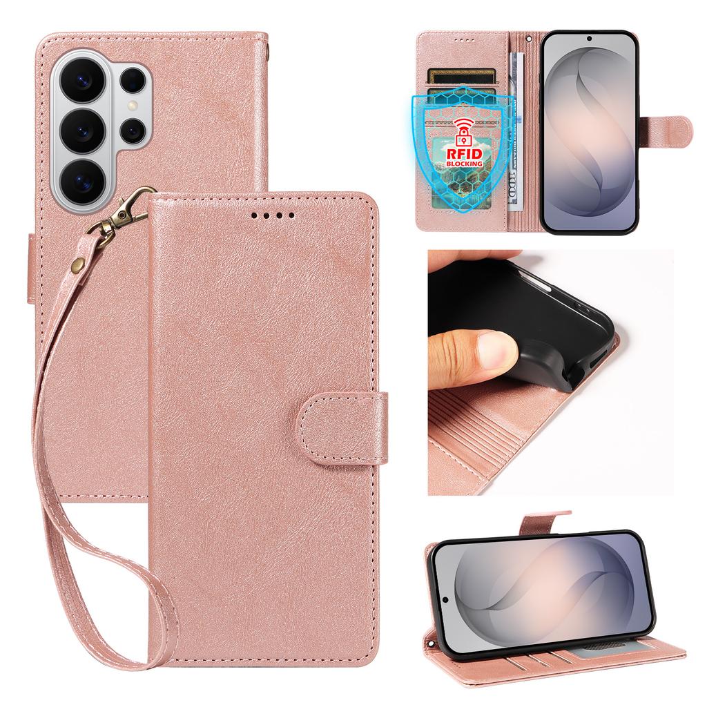 Cowhide Pattern Leather Phone Case for Samsung Galaxy S26 Ultra S25 Edge S24 Plus S23 Fe S22 S21 S20 Card Holder Flip Cover