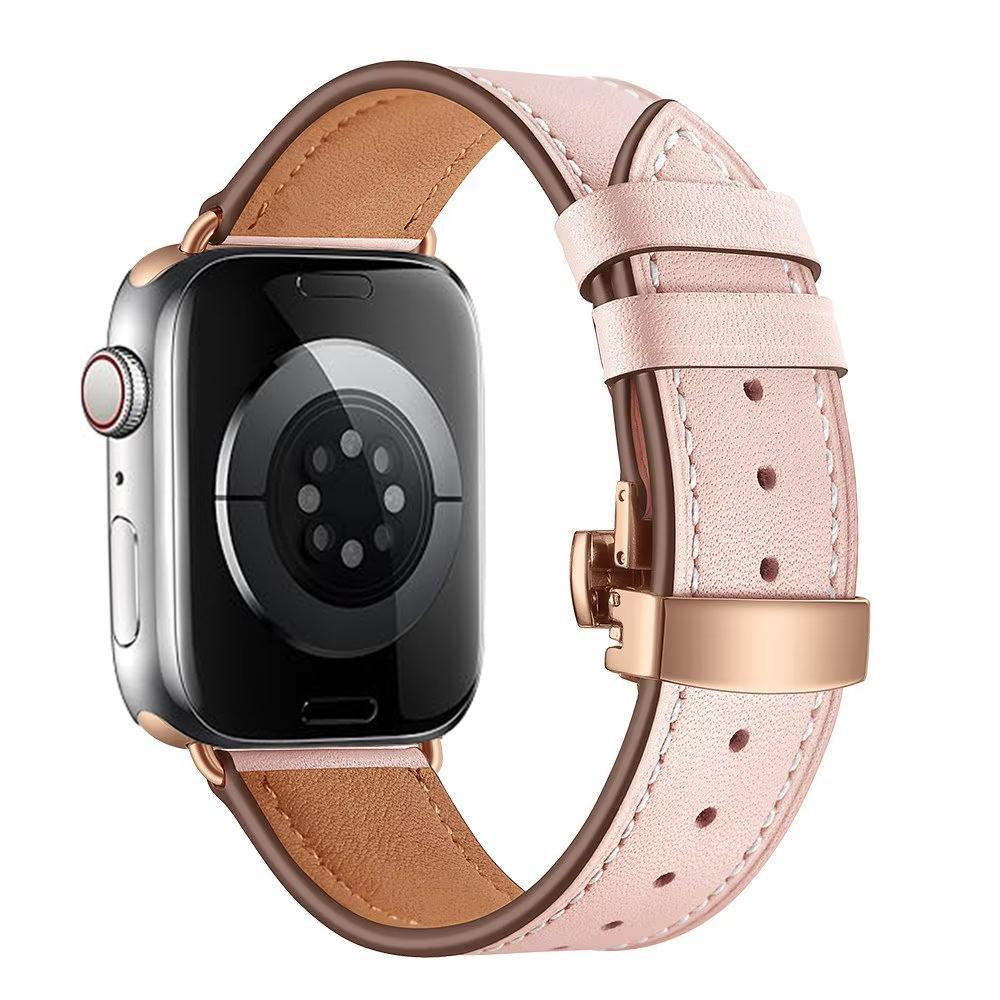 Genuine Leather Strap For Apple Watch Bands 46mm 45mm Ultra2 49mm 44mm 40 41 42mm Bracelet Correa iWatch Series 10 8 7 9 SE 6 5