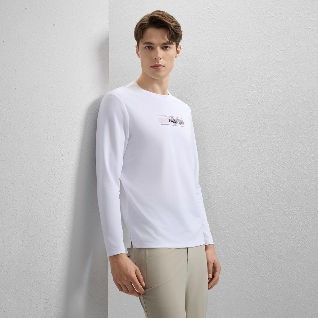 Men's FILA T-Shirts Men's Standard White Crew Neck Moderate Straight Fit