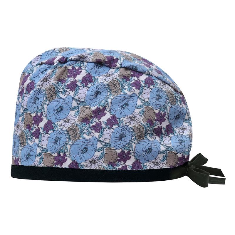 Adjustable Cotton Surgical Cap with Cartoon Print for Women and Men