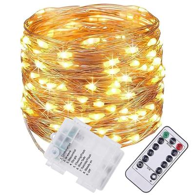 Smalife LED String Lights [2025 Upgraded Version] Christmas Lights, Copper Wire, 12m, 100 Lights, 8 Patterns (Flashing, Constant), Timer Function,