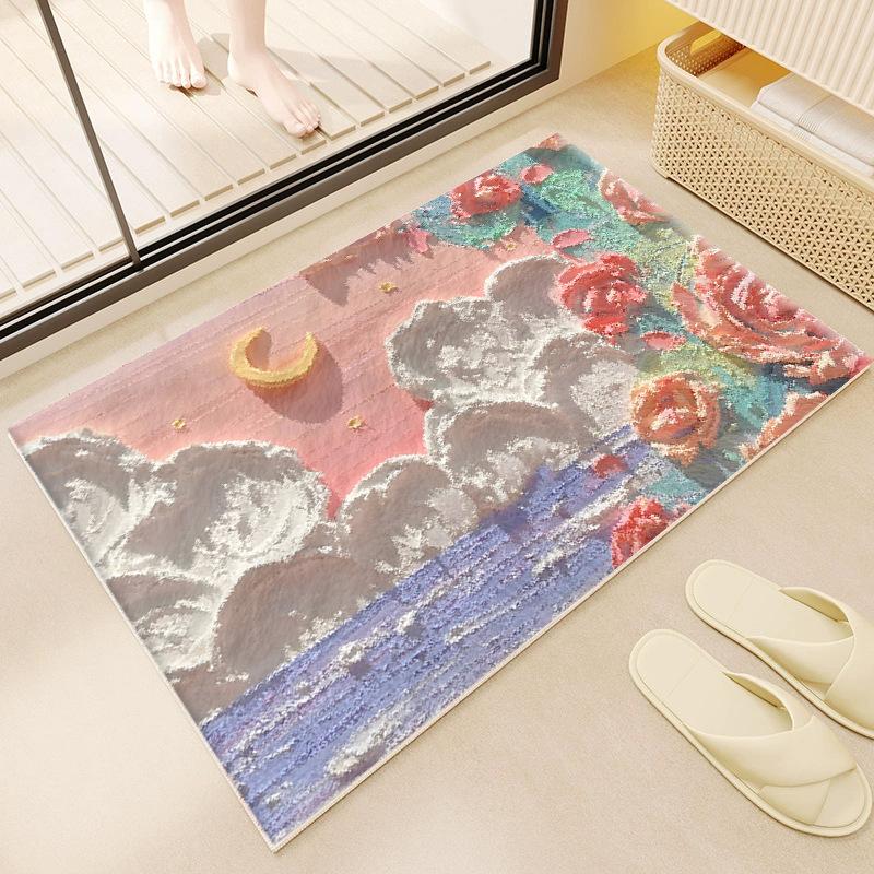 Cartoon Carpet Bathroom Absorbent Soft Floor Mat Bedroom Bedside Decorative Floor Mat Resistant To Dirt