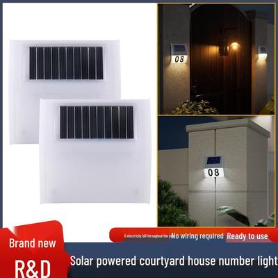 Outdoor Solar Address and Wall Light for Courtyard, Villa, or Fence