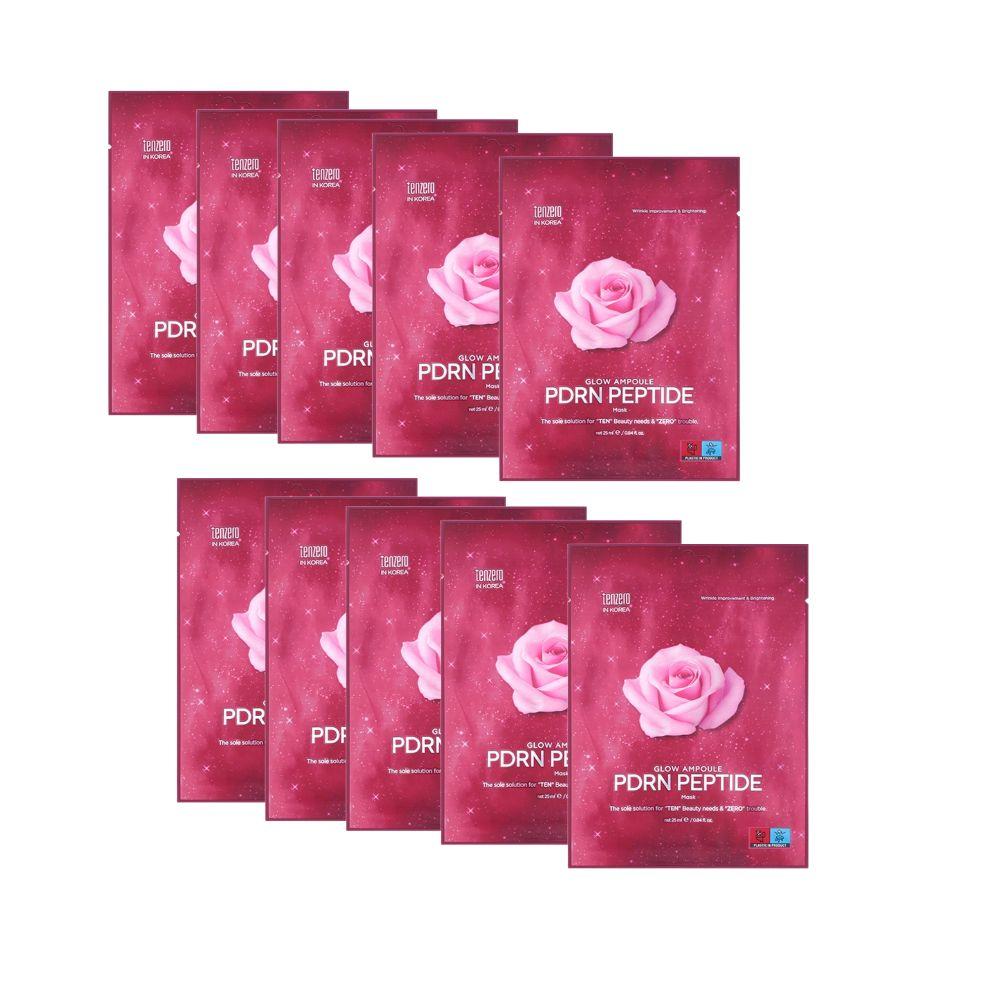 TENZERO Glow Ampoule PDRN Peptide Mask 25ml 10pcs