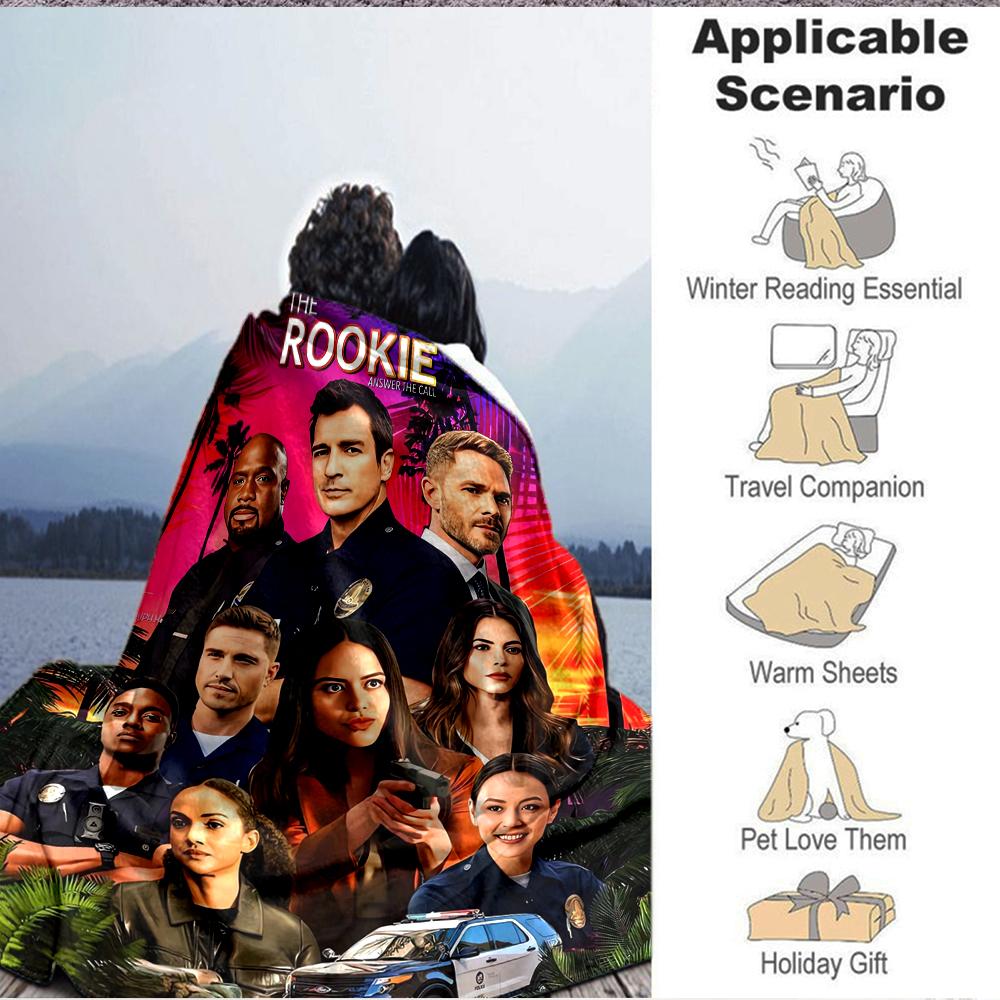1Pc The Rookie City Lights Blanket Soft And Comfortable Casual Warm Camping Travel Christmas Halloween Xmas Gift M92425