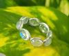 Natural Rainbow Moonstone 925 Sterling Silver Eternity Ring 6.75 US Gift A-19