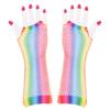 1 Pair Wedding Gloves Lightweight Hollow Out One Size Half Finger Mesh Gloves for Festival