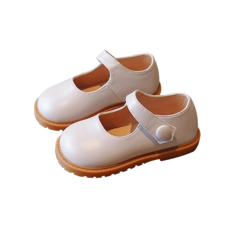 

Детская обувь для девочек, повседневная простая обувь из искусственной кожи, однотонная обувь для маленьких девочек, нескользящая школьная обувь на плоской подошве для малышей 25