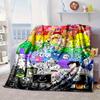 Colorful Dream Island Collage Blanket Flannel Blanket for bed, sofa, Camping, Hiking, Picnic Essentials, gift for family Fan gifts