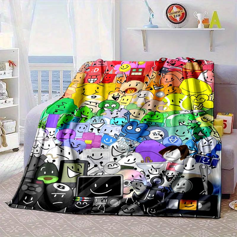 Colorful Dream Island Collage Blanket Flannel Blanket for bed, sofa, Camping, Hiking, Picnic Essentials, gift for family Fan gifts