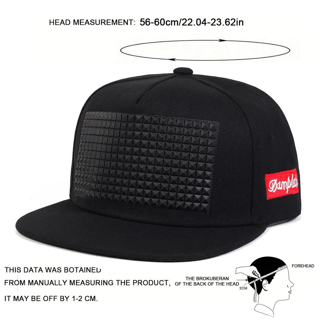 Unisex Square Rubber Top Embroidery Hip-hop Hats Spring and Autumn Outdoor Adjustable Casual Baseball Caps Sunscreen Hat