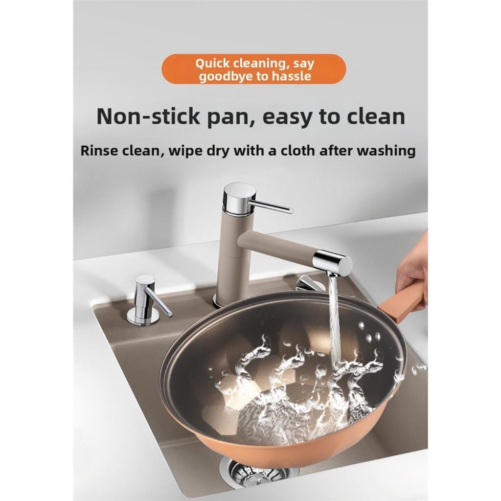 Durable 32cm Micro Pressure Steamer Wok Non Stick Multipurpose Steaming Frying Pan Soup Pot with Lid Gas Stove Pot Cooking Tools