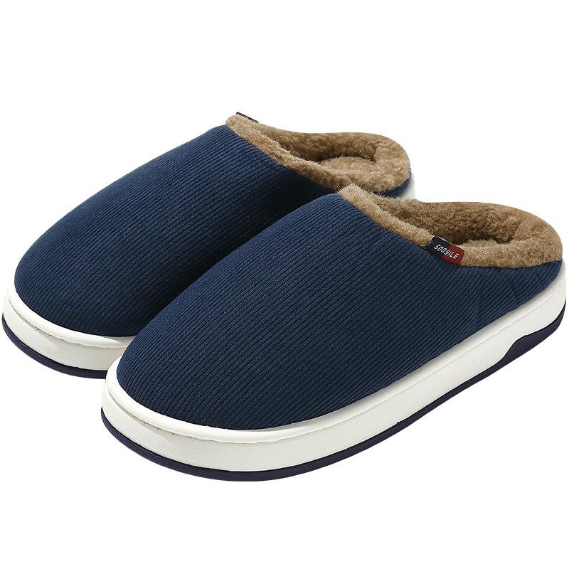 Winter wear cotton slippers home thick bottom non-slip couple slippers indoor warm home cotton drag