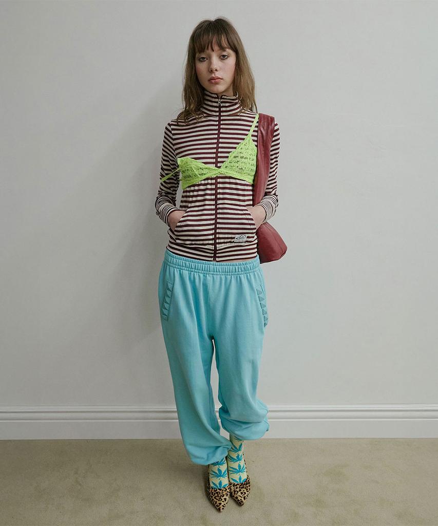 SCULPTOR Light Weight Striped Jersey Burgundy
