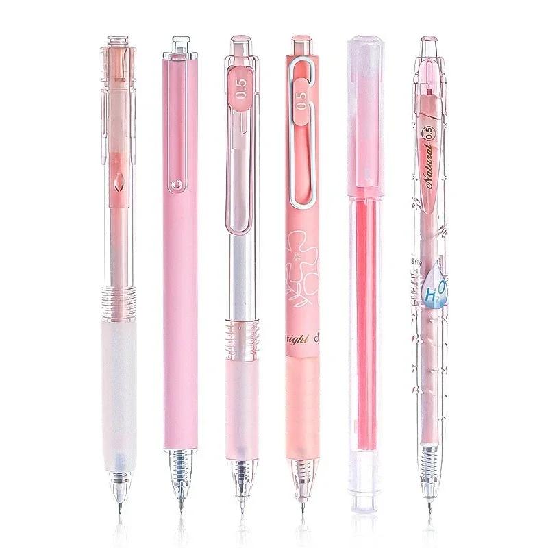 6PCS/set Kawaii Gel Pen 0.5mm ST Pen Tip Neutral Black Ink Pen for School Office Writing Supplies Stationery Cute Pens