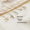18K Gold Plated Stainless Steel Ocean Series Necklace with Starfish and Shell