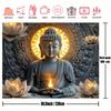 1 Piece Ornate Style Buddha and Lotus Tapestry, Machine Washable, Large Polyester Wall Hanging for Living Room and Bedroom