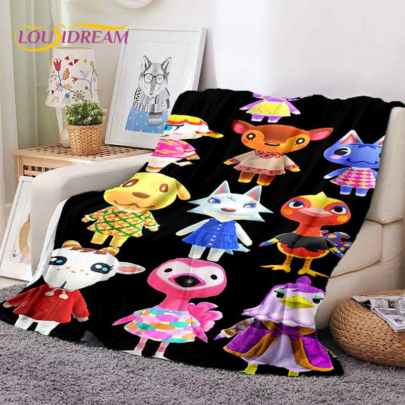 Cute Animal Crossing New Horizons Cartoon Soft Blankets,Throw Blanket Comfortable Blanket for Picnic Beds Sofa Home Bedroom Kids
