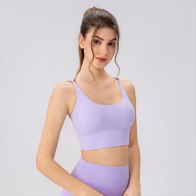 Yudong Women's Thin Strap Color-block Yoga Sports Bra
