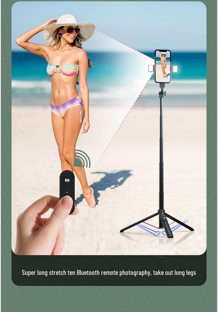 P160 Aluminum Alloy Multifunctional Bluetooth Selfie Stick Tripod for Videos & Live Streaming