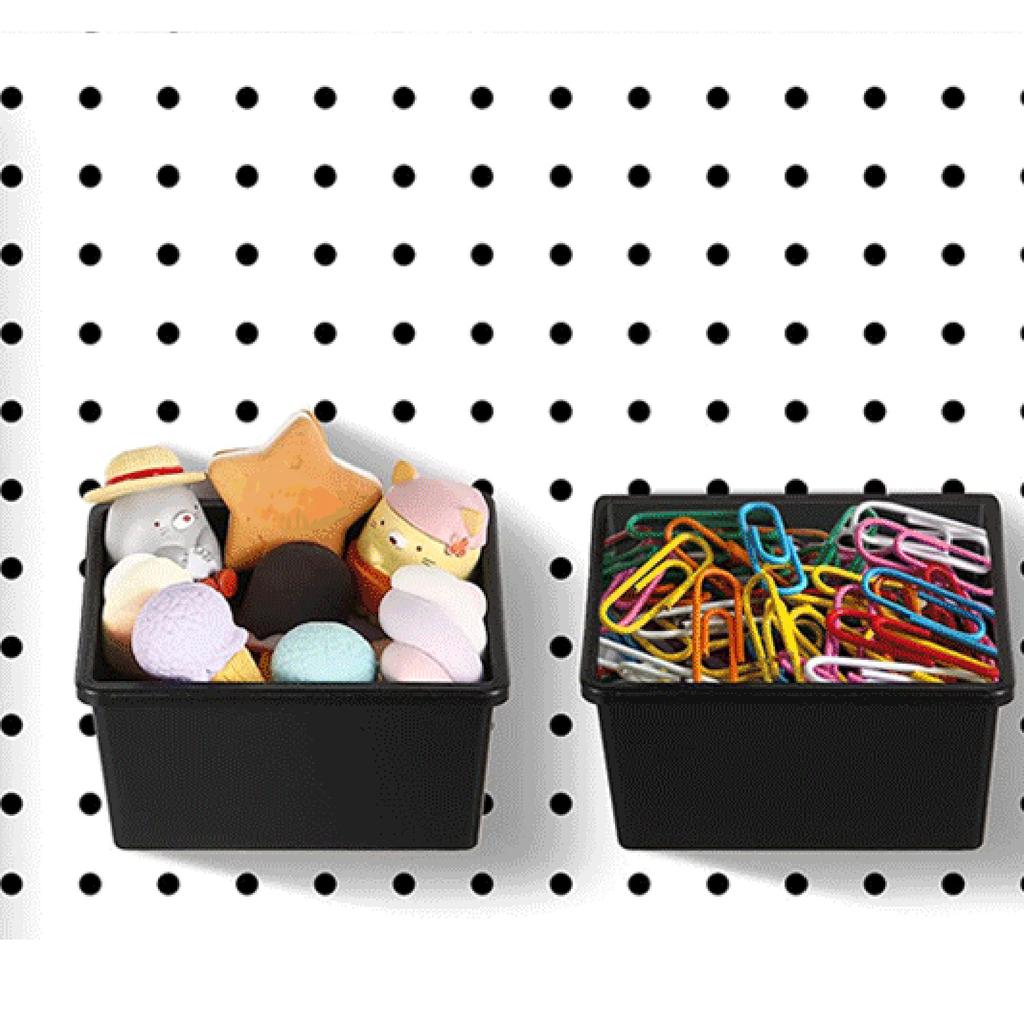 Efficient Pegboard Storage Bins with Hook and Labels Practical Peg Board Basket Effective Hardware Storage Solution