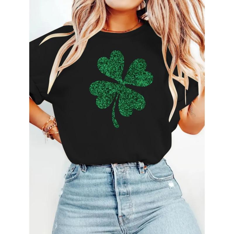 Women's Round-neck Fashionable Top T-shirt with Loose Short Sleeves