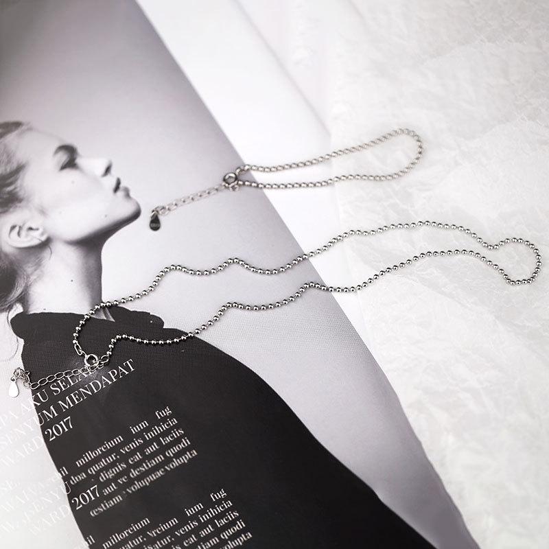 Whole Body Round Bead Choker Necklace Japanese and Korean Chic Versatile Simple Collarbone Chain for Women