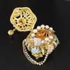 Wedding Jewelry Display Case Telephone Jewelry Organizers Storage Box with Elegant Crystal Embellishments Metal Texture