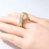 Gorgeous Inlaid Imitation Pearl CZ Women's Ring Vintage Gold Color Geometry Daily Wear Party Jewelry Anniversary Gift