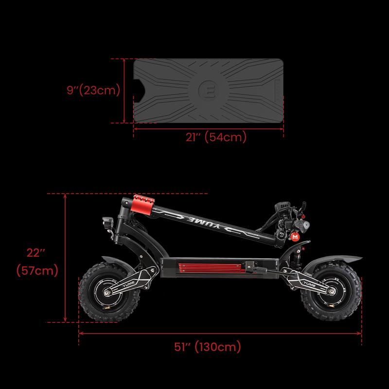 YUME Raptor Electric Scooter 6000W Dual Motors 60V eScooter 11 Inch Tires Max Speed 80KM/H Max Range 96KM NFC Electric Scooter