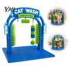Pet Enrichment Toy Cat Wash Grooming Station, Self Groomer, Arch Car Interactive Design, Soft Rubbing Brushes, Massager Scratcher for Indoor