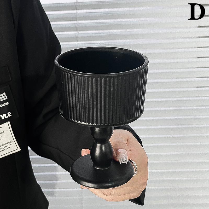 

French Retro Black Frosted Candle Holder Home High-End Aromatherapy Candle Glass Base Decorative Ornaments