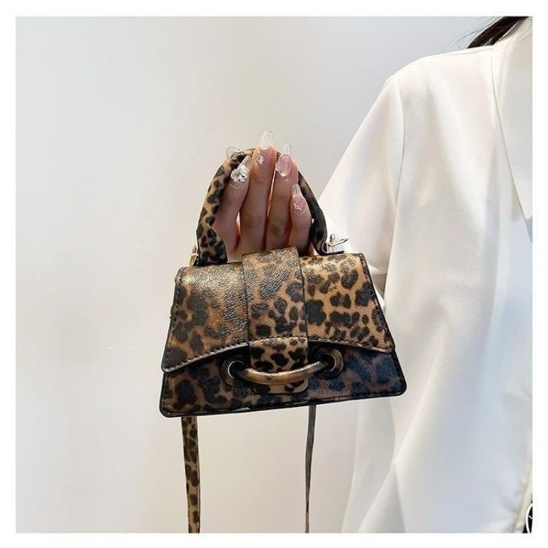 Mini Leopard Print New European and American Retro Fashion Casual Portable Shoulder Small Square Bag Personalized Foreign Style Female A