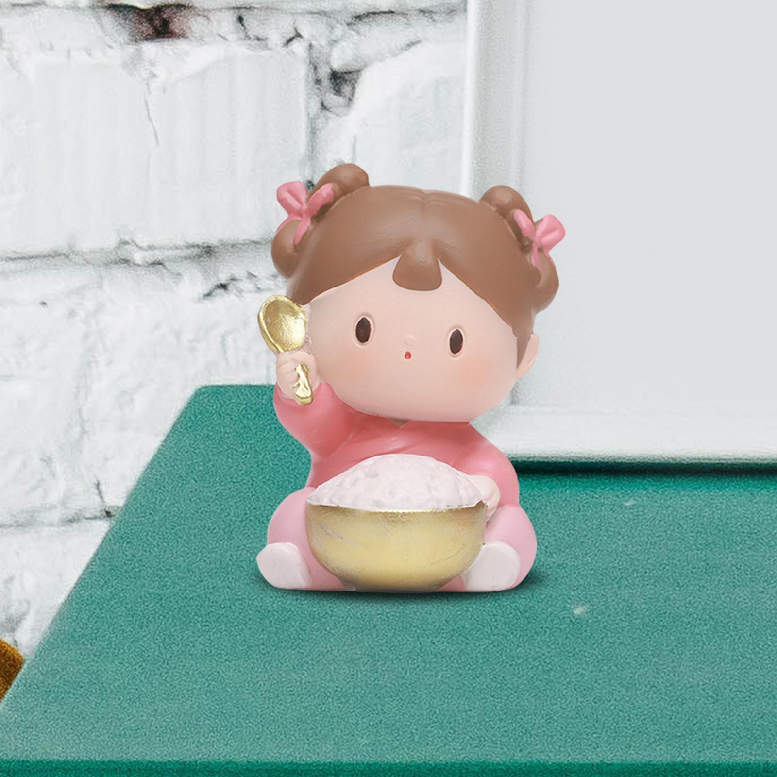 

Elegant Resin Sculpture of a Traditional Chinese Girl for Bedroom Decor with Rice Bowl_4cmx4cmx6cm