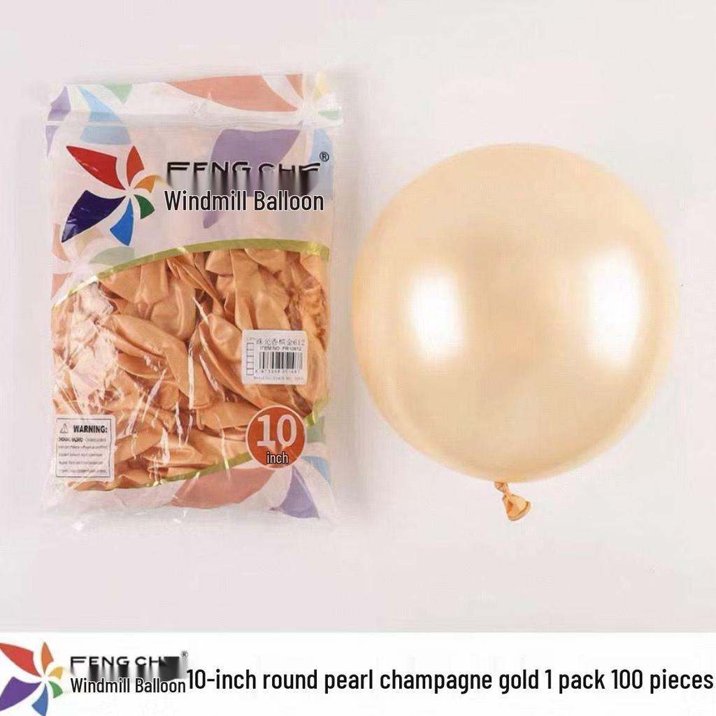 Windmill Pattern 10" Round Latex Balloons - Pack of 100 for Weddings & Birthdays
