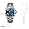 OLEVS Men's Quartz Watch - Multi-Function, Stainless Steel, Water-Resistant, Luminous, Date Display, Analog (Blue)