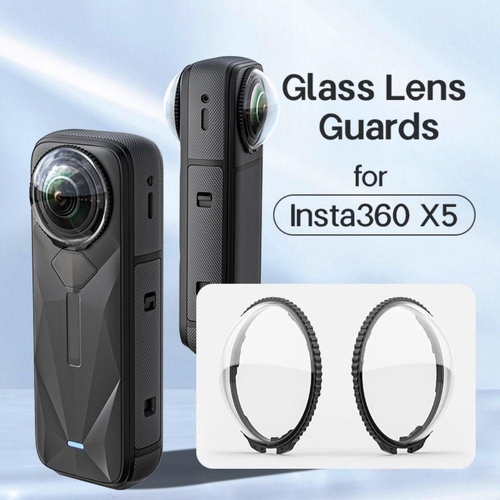 Optical Glass Lens Protector Protective Lens Cap for Insta360 X5 Panoramic Camera Accessories