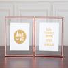 Foldable 3/2 Panel Gold Plated Photo Frame, Double Sided Clear Glass Desktop Display Stand, Photo Frame for 5/6/7/8 Inch Photos