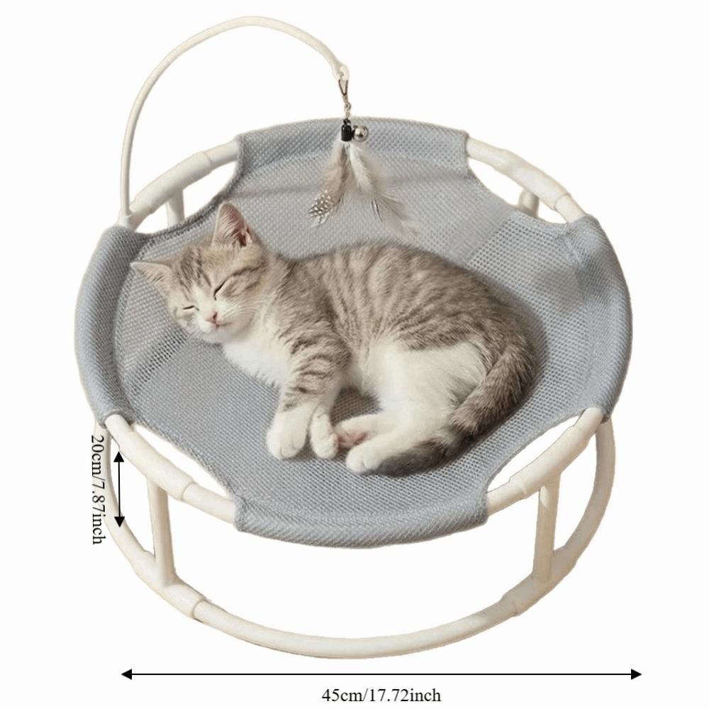 Pet Supplies Elevated Frame Cat Elevated Bed Breathable Round Cat Hammock Moisture-proof Washable Cat Sleeping Bed Universal