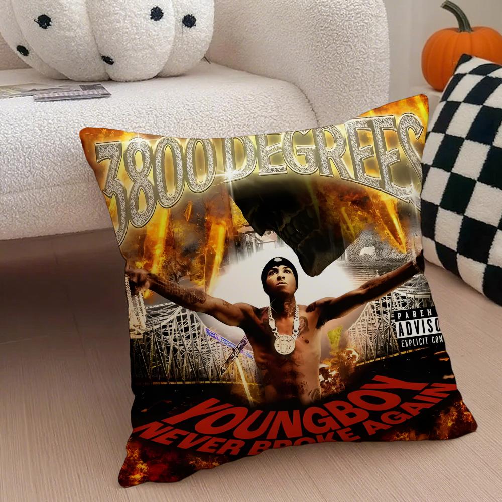 YoungBoy Never Broke Again Cushion Cover Throw Pillow Cover Hidden Button Durable Polyester Chair Cushion