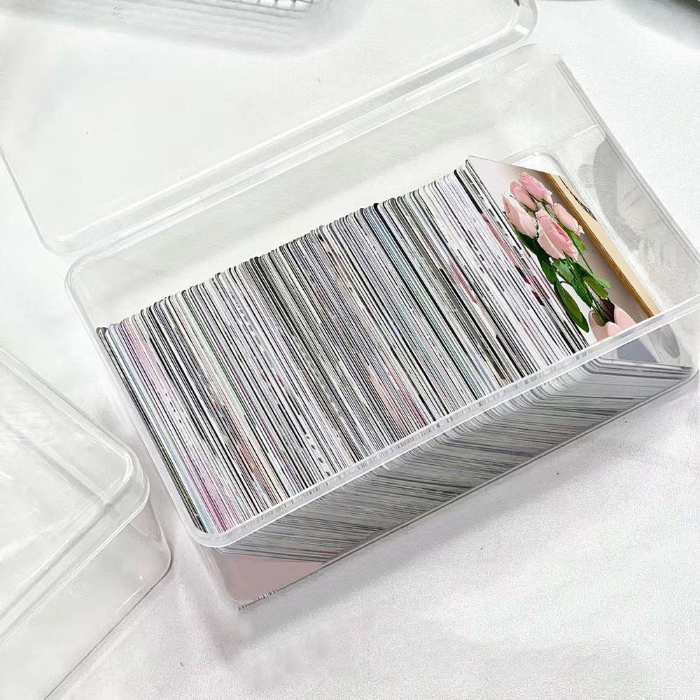 Korean Transparent Storage Box Photo Card Holder Box Card Photocard Storage Box Photo Card Organizer Classification Flip Box