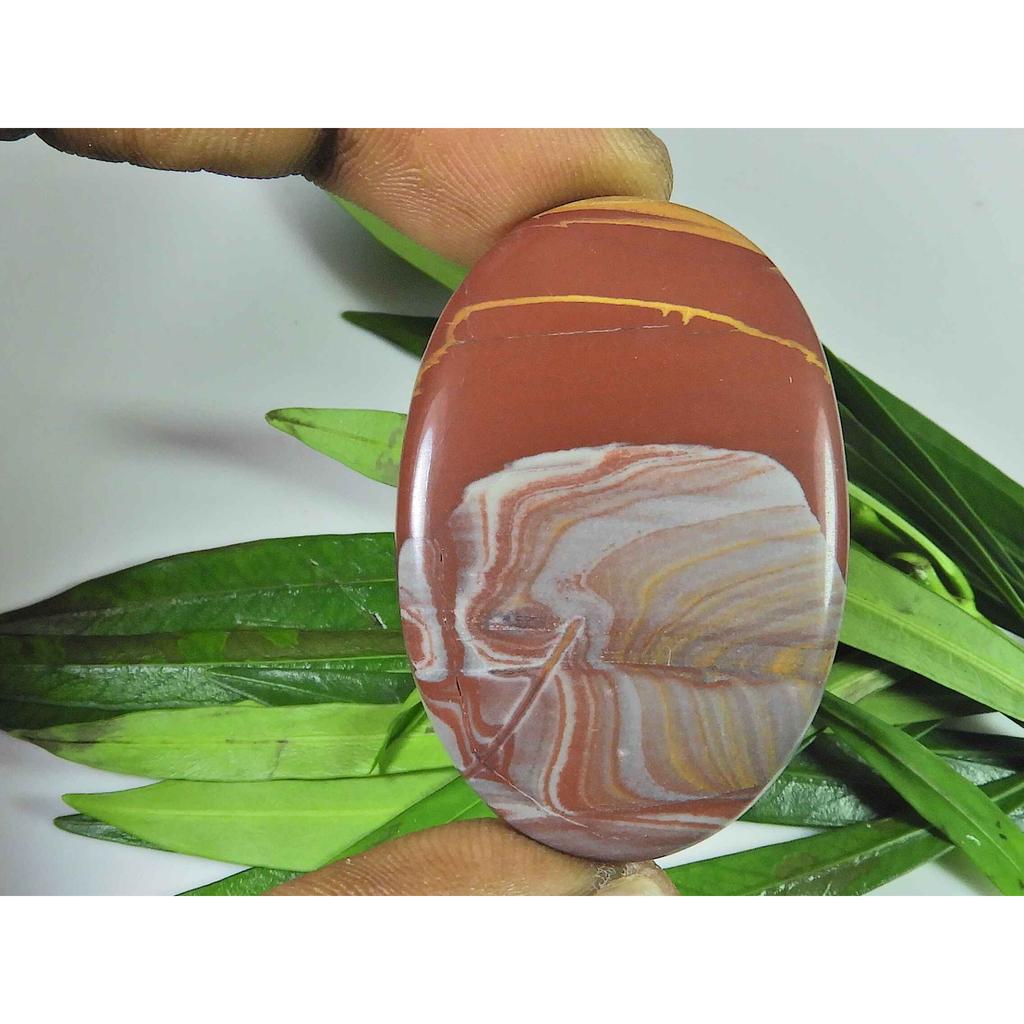 29X44X05MM Přírodní kabošon z noreenského jaspisu, oválný, volný drahokam, 61 karátů, SK-3829