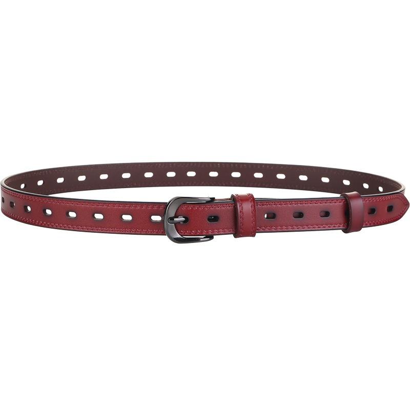 Zency Hollow Out Cureaua pentru femei 100% piele naturala Catarama cu stifturi de inalta calitate Cureaua decorativa pentru blugi, negru, alb, cafea