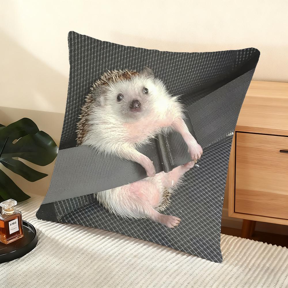 Cute Hedgehog Cushion Cover Soft Short Plush Pillow Cover Smooth Cozy Texture Aesthetic Cushion Case Home Decor